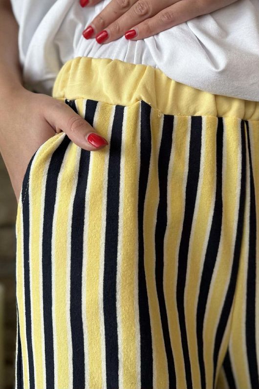 Marlowe Stripe Wide Leg Lounge Trouser Lemonade